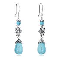 wholesale 925 Sterling Silver Drop Earrings With Turquoise Butterfly Charm For Women-Butterfly