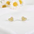 wholesale 14K Gold Heart-Shaped CZ Stud Earrings - Minimalist 14K Gold for Her-0-1