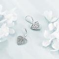 wholesale 925 Sterling Silver Cross & Cubic Zirconia Heart Drop Earrings-0-4