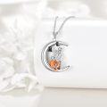 wholesale 925 Sterling Silver Halloween Skeleton Moon & Ghosts CZ Pumpkin Cart Pendant Necklace-0-2