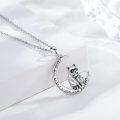 wholesale 925 Sterling Silver Moon & Racoon Love You to the Moon and Back Pendant Necklace-0-2