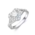 TOUPOP 18K Gold Plated Sterling Silver Moissanite Rings-0-0