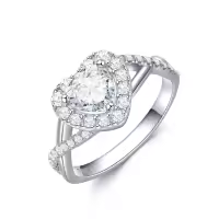 TOUPOP 18K Gold Plated Sterling Silver Moissanite Rings-undefined