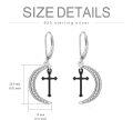 wholesale TOUPOP Christmas Gifts For Women 925 Sterling Silver Moon Cross Earrings For Women Dangle Moon Earrings Hoop Leverback Earrings Retro Punk Earrings Jewelry Valentine's Day Birthday Gifts For Women Wife Daughter -0-4