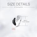 wholesale 925 Sterling Silver Black & White Angel Wing Adjustable Ring for Women-0-4