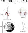wholesale 925 Sterling Silver Red Cardinal Cross Dangle Earrings - Hypoallergenic Memorial Jewelry for Women-0-2
