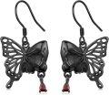 wholesale 925 Sterling Silver Black Butterfly with Red Crystal Gothic Stud Earrings for Women and Men-0-0