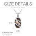 wholesale 925 Sterling Silver Mom Moss Agate Pendant Necklace Two Tone Rose Gold-0-11