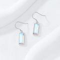 wholesale 925 Sterling Silver Moonstone Dangle Earrings, Elegant Hypoallergenic Fashion Jewelry for Women-0-2
