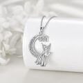 wholesale 925 Sterling Silver 444 Angel Moon Pendant Necklace Numerology -0-2