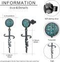 wholesale 925 Sterling Silver Cross & Turquoise Dangle Drop Earrings with Abalone Shell Accents-0-3