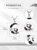 wholesale 925 Sterling Silver Crescent Moon with Zombie Pendant Necklace-0-1