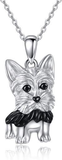 wholesale 925 Sterling Silver Yorkshire Terrier Dog Pendant Necklace for Women-Yorkie Necklace