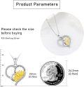wholesale 925 Sterling Silver Heart-Shaped Pendant Necklace with Gold Sunflower and You Are My Sunshine Inscription-0-4