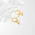 wholesale Gold 925 Sterling Silver Star Dangle Hoop Earrings for Women and Girls-0-4