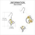wholesale 925 Sterling Silver Yellow Gold Plated Daisy Heart Shape Drop Earrings-0-3