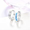 wholesale 925 Sterling Silver Blue Fire Opal Hoop Earrings Hypoallergenic Gift for Her-0-1