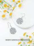 wholesale 925 Sterling Silver Celtic Knot Tree of Life Lotus Drop Earrings-0-4
