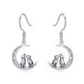 wholesale 925 Sterling Silver Wolf Moon Drop Earrings - I Love You Forever Gift for Her-0-0