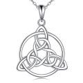 wholesale 925 Sterling Silver Triquetra Trinity Knot Pendant Necklaces Irish Good Luck Charm s for Women Girls-0-0