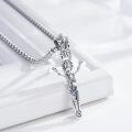 wholesale 925 Sterling Silver Crucifix Skeleton Pendant Necklaces for Men & Women-0-1