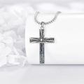 wholesale 925 Sterling Silver Turquoise Inlay Cross Pendant Necklace  for Women-0-2
