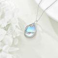 wholesale 925 Sterling Silver Teardrop Moonstone Wing Pendant Necklace for Women - Mothers Day Gift for Cat Lovers and Teen Girls-0-4