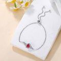 wholesale 925 Sterling Silver Round Ruby Red Zircon Vintage Rose Birthstone Bracelet for Women-0-3