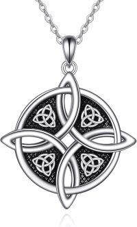 wholesale 925 Sterling Silver Triquetra Celtic Knot Pendant Necklace for Women Witchcraft Jewelry Gothic Gifts 45cm Chain Length-Witches Knot C
