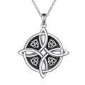 wholesale 925 Sterling Silver Celtic Trinity Knot Pendant Necklace Oxidized Finish For Women-0-0