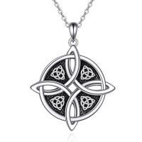 wholesale 925 Sterling Silver Celtic Trinity Knot Pendant Necklace Oxidized Finish For Women-Witches Knot C