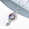 TOUPOP Sterling Silver Crystal Phoenix Music Note Pendant Necklace-0-1