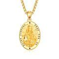 wholesale Gold 925 Sterling Silver Catholic Patron Saint Dymphna Medal Necklace Pendant Amulet -0-0
