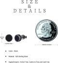 wholesale 925 Sterling Silver Round Black Onyx Stud Earrings - Mens & Womens Fashion s-0-1