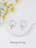TOUPOP Sterling Silver Flamingos Hoop Earrings For Women-0-3