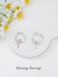 TOUPOP Sterling Silver Flamingos Hoop Earrings For Women-0-3