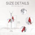 wholesale 925 Sterling Silver Cardinal Bird Cross Pendant Necklace for Women Girls Christian-0-4