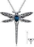 wholesale Sterling Silver Stone Dragonfly Urn Necklace for Ashes w Filling Tool-0-71