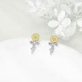 wholesale 925 Sterling Silver Sunflower Faith Cross Drop Earrings for Women -0-3