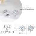 wholesale 925 Sterling Silver Snowflake Moonstone Stud Earrings White Gold Plated Swirl Design-0-4