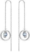 wholesale 925 Sterling Silver Aqua Blue Circle Drop Earrings Austrian Crystals s for Women-0-0