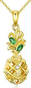 wholesale Gold 925 Sterling Silver Heart-Shaped Pendant with Green Stones and Yellow Crystal for Women's s-0-0