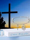 wholesale 925 Sterling Silver Cross & Virgin Mary Charm Adjustable Bracelet Gift for Women Girls-0-5