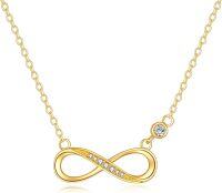 wholesale 14K Gold Cubic Zirconia Infinity Pendant Necklace for Women Girls s 20 Chain Length-Infinity Moissanite