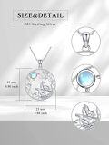 wholesale 925 Sterling Silver Moonstone Wolf Tree of Life Pendant Necklace for Women Birthday Christmas Gifts-0-4
