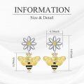 wholesale 925 Sterling Silver Daisy & Honeybee Dangle Earrings Fashion Drop s for Women-0-5