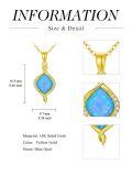 TOUPOP 14K Gold Blue Opal Infinity Pendant Necklace For Women-0-4