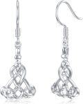 wholesale TOUPOP Celtic Earrings 925 Sterling Silver Celtic Knot Dangle Drop Earrings Irish Vintage Celtic Jewelry Gifts For Women Birthday Anniversary -0-0