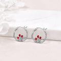 wholesale 925 Sterling Silver Red Tulip Flower Hypoallergenic Small Hoop Earrings for Women Girls-0-1