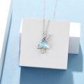 wholesale 925 Sterling Silver Blue Opalite Mushroom Fairy Pendant Necklaces for Women's  Ideas-0-2
